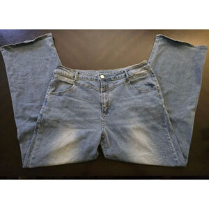 Women's Vintage Y2K Blue Wide Leg Relaxed Jeans Plus Size 3XL Stonewash Lowrise